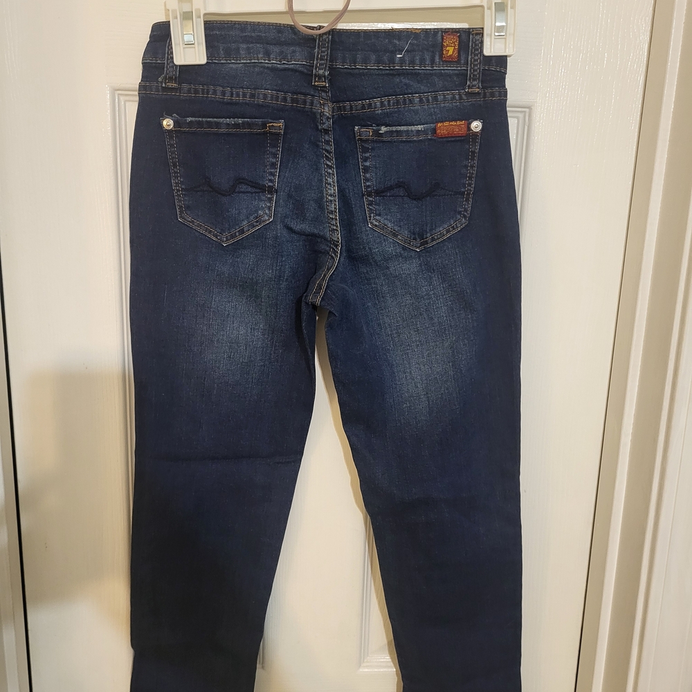 GIRLS 7 For All Mankind Josefina Boyfriend Jeans in Dark Blue - Picture 4 of 4